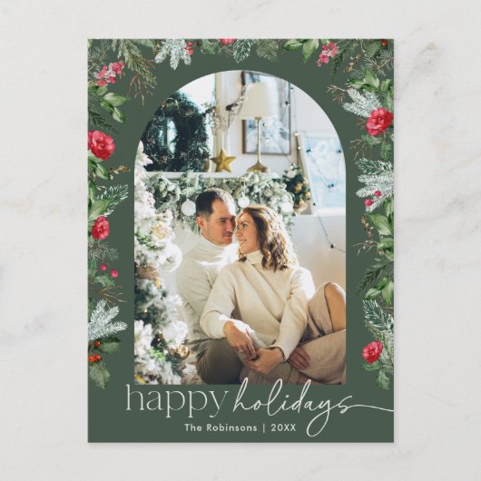 Rustieke groene botanische gebladerte boog 1Photo  Briefkaart (Voorkant)