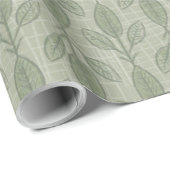 Rustieke groene botanische Kerstmis Cadeaupapier (Rol Hoek)