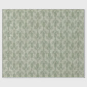 Rustieke groene botanische Kerstmis Cadeaupapier (Vlak)