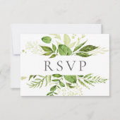 Rustieke Groene Bruiloft RSVP Kaarten Groen (Voorkant)