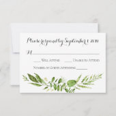 Rustieke Groene Bruiloft RSVP Kaarten Groen (Achterkant)