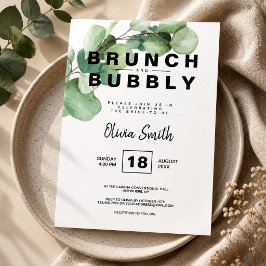 Rustieke Groene Brunch en Bruisende Bruidsuitnodig Kaart