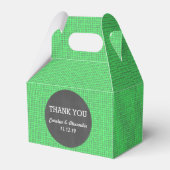 Rustieke Groene Burlap  Chalkboard Bruiloft Bedankdoosjes (Voorkant Zijde)