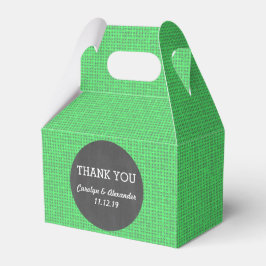 Rustieke Groene Burlap  Chalkboard Bruiloft Bedankdoosjes