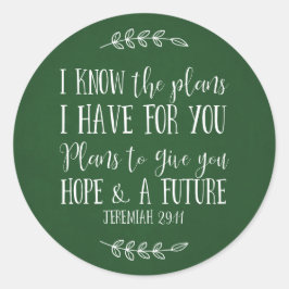 Rustieke Groene Christelijke Bijbel Verse Typograf Ronde Sticker