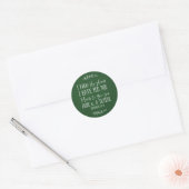 Rustieke Groene Christelijke Bijbel Verse Typograf Ronde Sticker (Envelop)