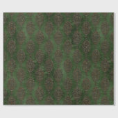 Rustieke groene damast Elegante  vakantie Cadeaupapier (Vlak)