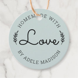 Rustieke groene decoratie, met liefde handgemaakt bedankjes labels