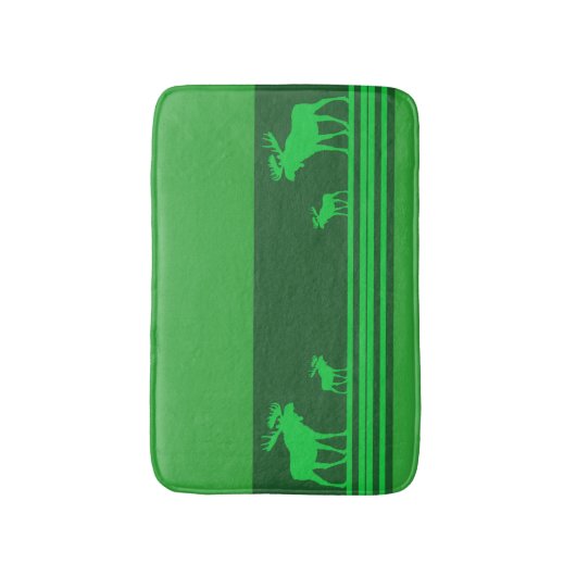 Rustieke groene eland memory foam badmat (Voorkant Verticaal)