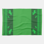 Rustieke groene eland patroon keukenhanddoek (Horizontaal)