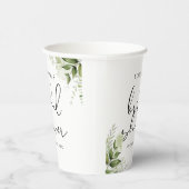 Rustieke groene elegante script bruidsmeisje showe papieren bekers (Rechts)