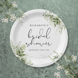 Rustieke groene elegante script bruiloft feest papieren bordje
