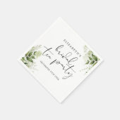 Rustieke groene elegante script bruiloft theeparti servet (Hoek)