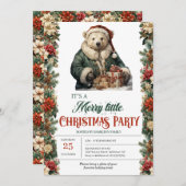 Rustieke groene en gouden elegante poolbier cadeau kaart (Voorkant / Achterkant)