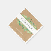 Rustieke groene eucalyptus bloemenslinger bruiloft servet (Hoek)