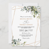 Rustieke Groene Eucalyptus Budget QR Code Trouwen Kaart (Voorkant)