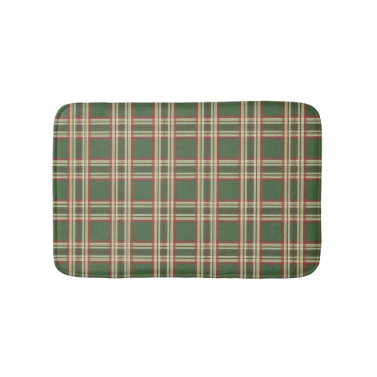 Rustieke groene geruite badmat badkamer tapijt (Voorkant)