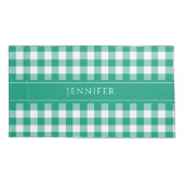 Rustieke groene geruite gingham kussensloop (Achterkant)