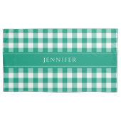 Rustieke groene geruite gingham kussensloop (Voorkant)
