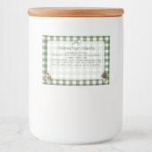 Rustieke Groene Gingham Kerstbomen Bakken Mix Voedselcontainer Etiket (Voorkant)