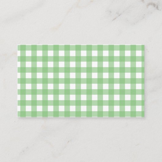 Rustieke Groene Gingham & Zonnebloemen Boeken voor Informatiekaartje (Achterkant)
