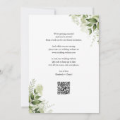 Rustieke groene gouden boog QR-code bruiloft Save The Date (Achterkant)