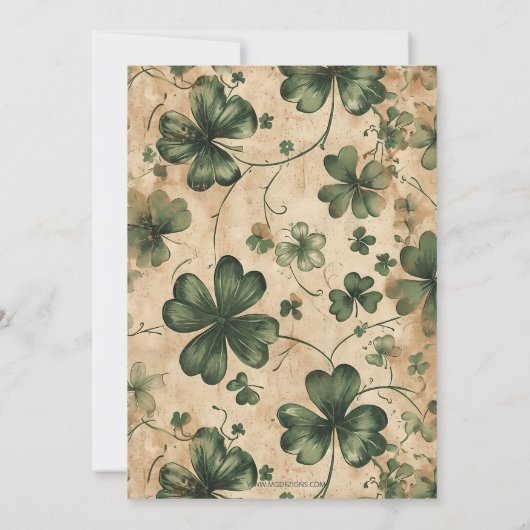 rustieke groene gouden shamrock St Patricks dag Kaart (Achterkant)
