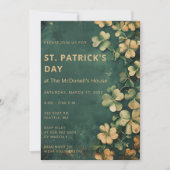 rustieke groene gouden shamrock St Patricks dag Kaart (Voorkant)