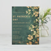  rustieke groene gouden shamrock St Patricks dag Kaart (Staand voorkant)