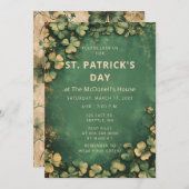  rustieke groene gouden shamrock St Patricks dag Kaart (Voorkant / Achterkant)