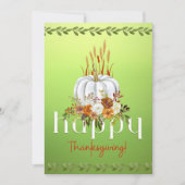 Rustieke Groene Herfst Pompoen Happy Thanksgiving Feestdagenkaart (Voorkant)