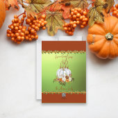 Rustieke Groene Herfst Pompoen Happy Thanksgiving Feestdagenkaart