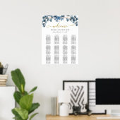Rustieke Groene Huwelijkstafel Plan Poster (Thuiskantoor)