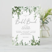 Rustieke Groene Ivy & Sage Bruidsbrunch Kaart (Staand voorkant)