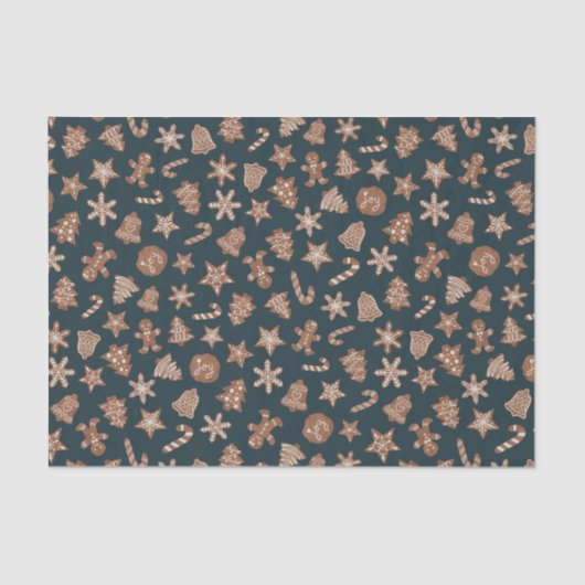 Rustieke groene kerstkoekjes patroon tissuepapier (Voorkant)