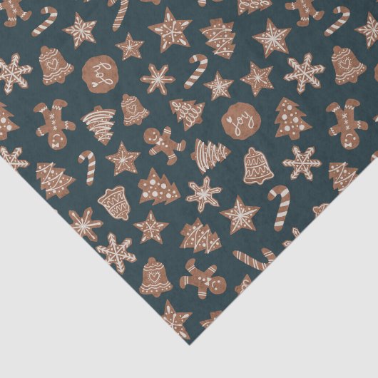 Rustieke groene kerstkoekjes patroon tissuepapier (Detail)