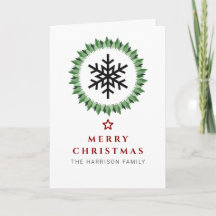 Rustieke groene kerstkrans sneeuwvlok foto