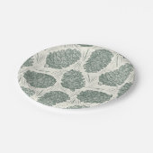 Rustieke groene kerstpinecones papieren bordje (Gekanteld)