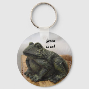 rustieke groene kikker sleutelhanger