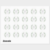 Rustieke Groene Krans Bruiloft Save the Date Ronde Sticker (Vel)