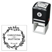 Rustieke groene krans Save The Date Zelfinktende Stempel (In situ)