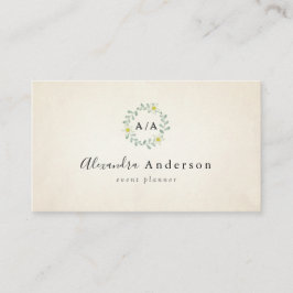 rustieke groene krans zwart Visitekaartje