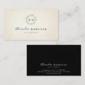 rustieke groene krans zwart Visitekaartje (Voorkant / Achterkant)