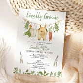 Rustieke groene lokaal geteelde babyshower kaart