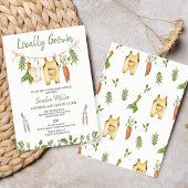 Rustieke groene lokaal geteelde babyshower kaart