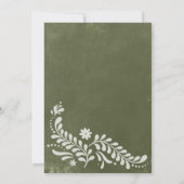 Rustieke groene Mexicaanse bruiloft uitnodiging (Achterkant)