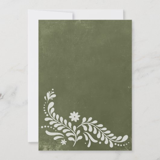 Rustieke groene Mexicaanse bruiloft uitnodiging (Achterkant)