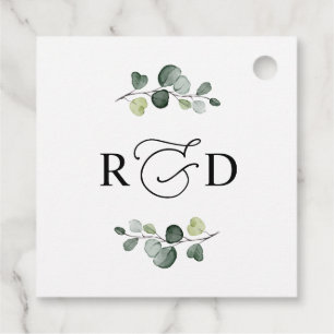 Rustieke Groene Monogram Huwelijks Dankjewel Bedankjes Labels