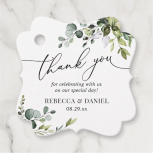 Rustieke groene monogram trouw bedankt bedankjes labels