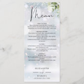 Rustieke groene monogram winter bruiloft diner menu (Voorkant)